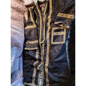 Arabic fur gold‎ black robe